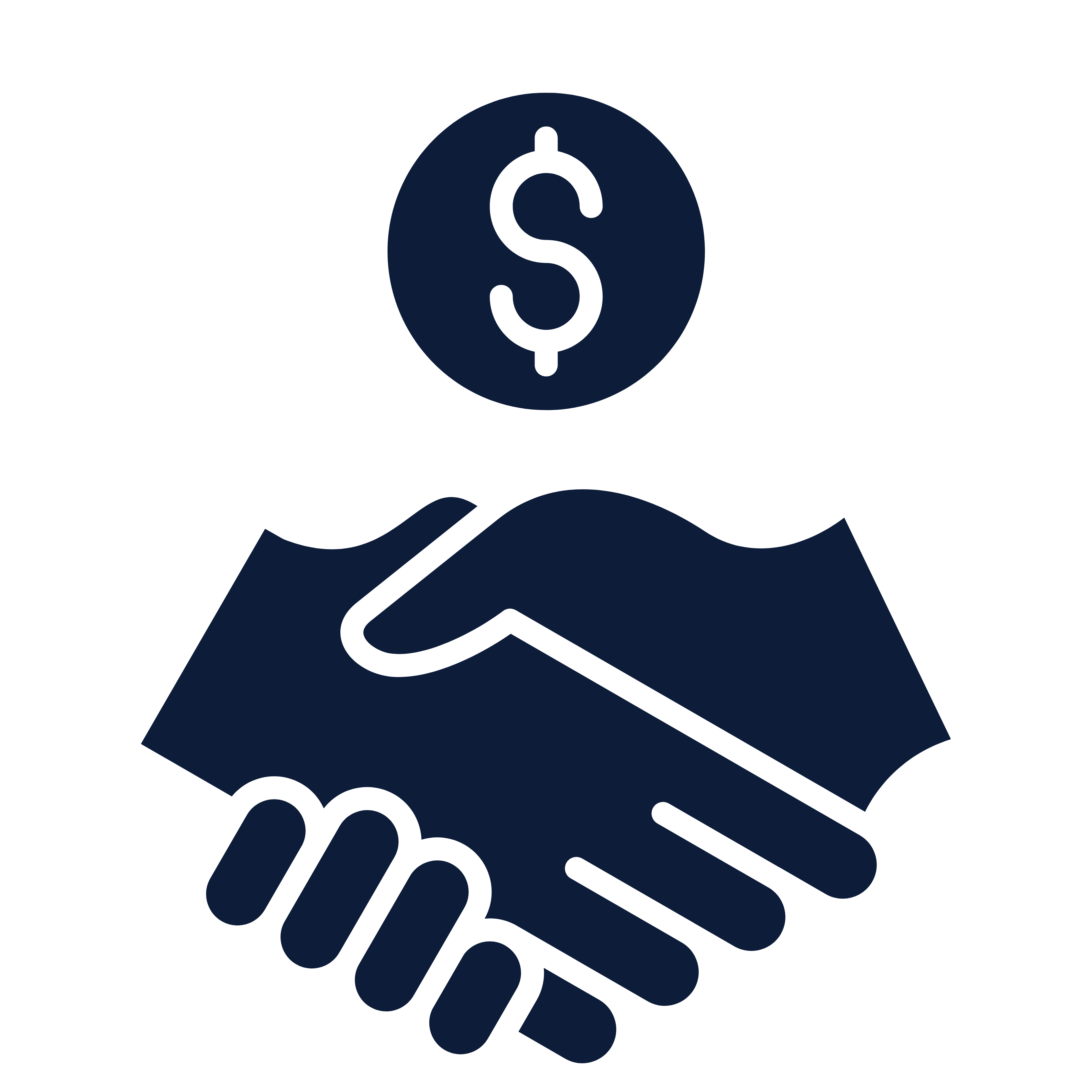 icone de duas mãos se apertando com um cifrão em cima